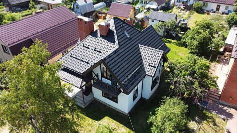 Купить Металлочерепица Гранд Лайн / Grand Line, Kvinta plus, PE 0,45 цвет RAL3005 красное вино - изображение 8